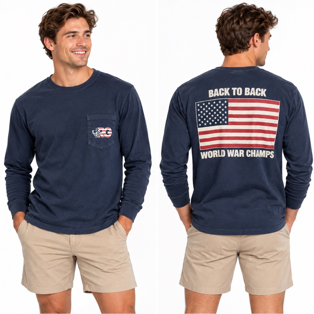 2/$30 Rowdy Gentlemen Back to Back World War Champions Long Sleeve T shirt Sz M